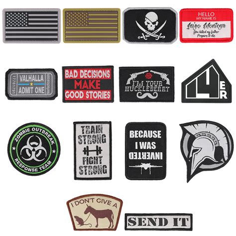 14er tactical morale patches 14 pack hook and loop backed 3” x 2” pvc flags and funny patches