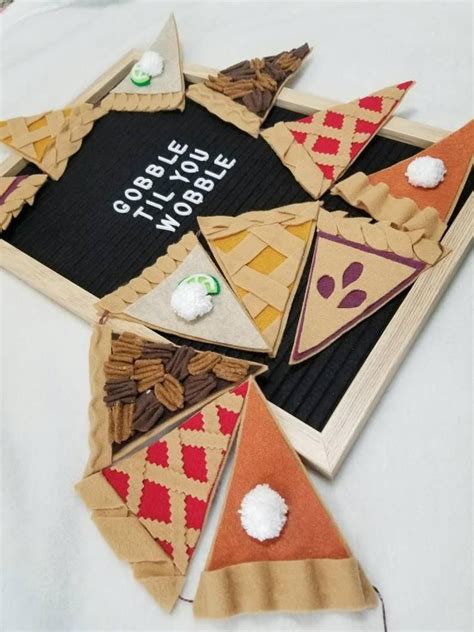 Thanksgiving Assorted Pies Fall Felt Garland Banner Bunting Etsy