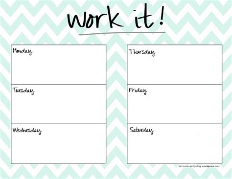 Organize your work week with free and easily customisable schedule templates. Cute Printable Blank Calendar Weekly Schedule | Workout ...