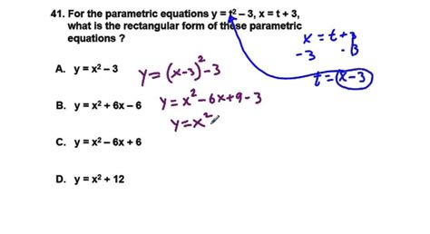 Precalculus Parametric Equations To Rectangular Form Youtube