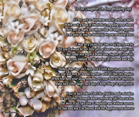 To Our Daughter On Your Wedding Day Poem Print 8x10 Wedding Ts