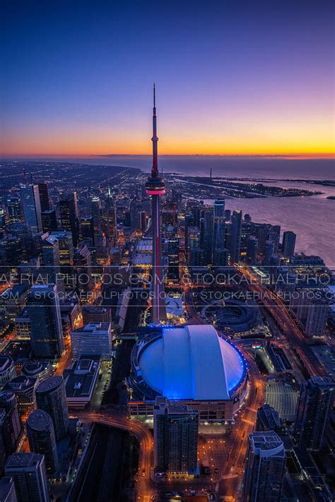 Aerial Photo Toronto Cn Tower And Rogers Centre