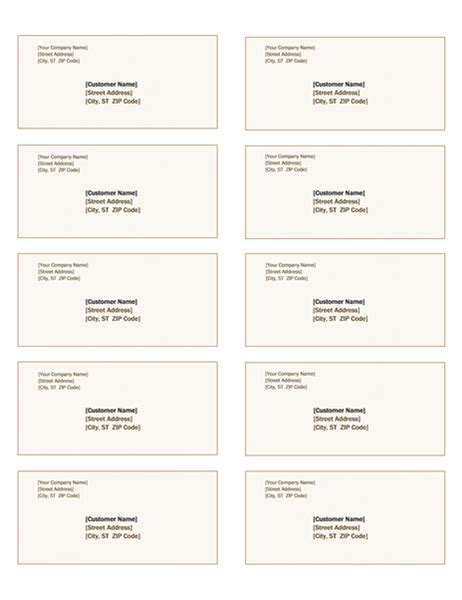 The file|print preview will show you. Shipping labels (Sienna design, 10 per page, works with ...