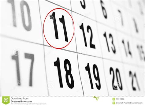 Calendar With Date Circled In Red Stock Image Image Of Date Annual