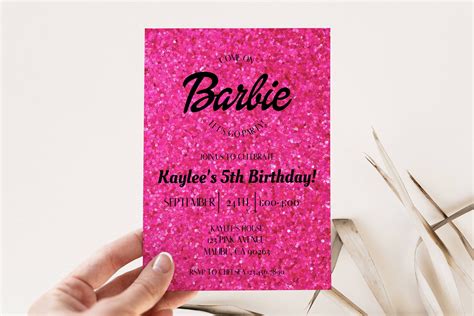 Barbie Invite Come On Barbie Lets Go Party Birthday Invitation Etsy