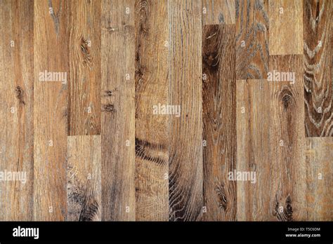 Laminated Vintage Oak Wood Floorboard Texture From Above Stock Photo