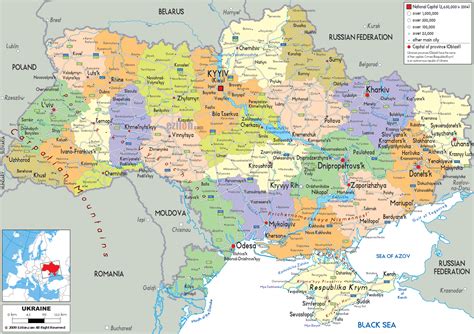 Map Of Ukraine Detailed Map Of Ukraine With Regions And Cities In