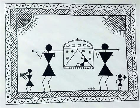 Warli Painting Framed Art Print By Ranjani Art Tribal Art Designs
