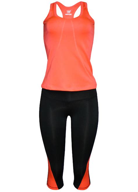 W Sport® Women’s Athletic Racer Back Tank Top And Skinny Yoga Capri Leggings Set Lillian Z S