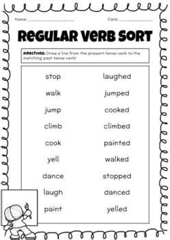 Regular Verbs Past Tense Worksheet By EAL Abroad TpT