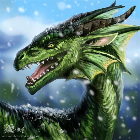 Commission Green Dragon By Azany On Deviantart