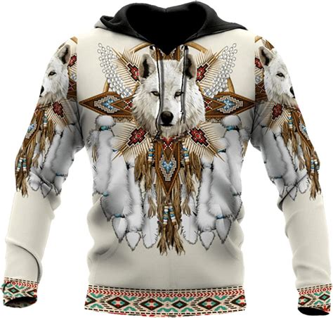 Men 3d Print Wolf Hoodies Plus Size Zipper Pullover Sweatshirt Unisex