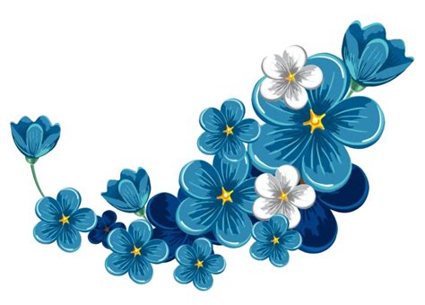 Transparent Floral Border Png Blue Flower Border Clipart Png Sexiz Pix