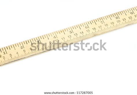 Wooden Yardstick Meter Stick On White Stock Photo Edit Now 117287005