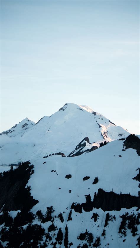 Download Wallpaper 1080x1920 Mountain Peak Snow Snowy Landscape