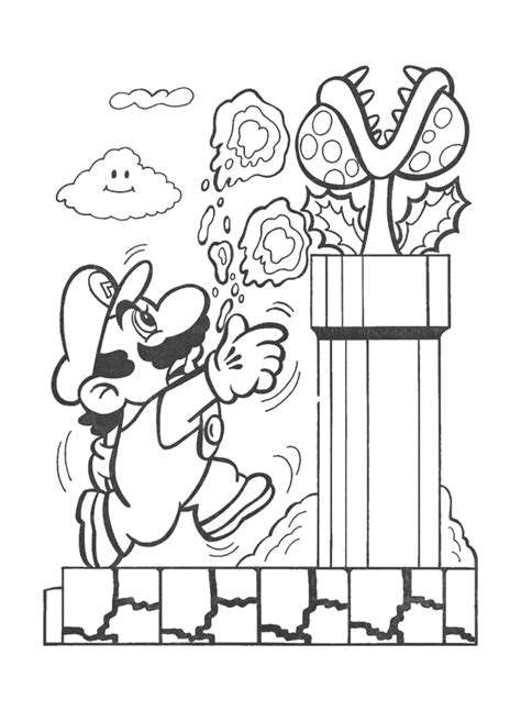 Colour in this template that displays mario breaking blocks. yikLxG4iE.gif (640×874) | Super mario coloring pages ...