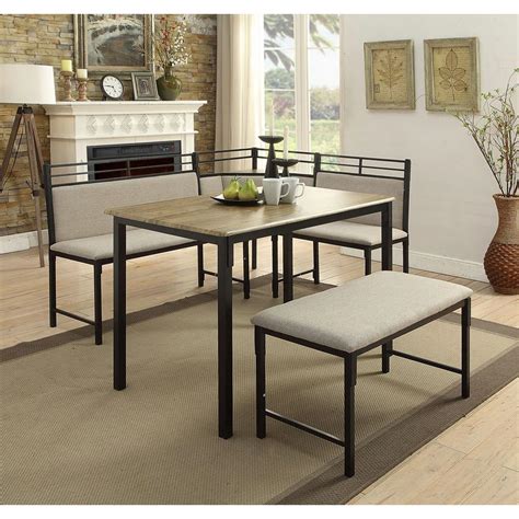 • best breakfast nook table set list: 4D Concepts Boltzero 3-Piece Black and Tan Corner Dining ...