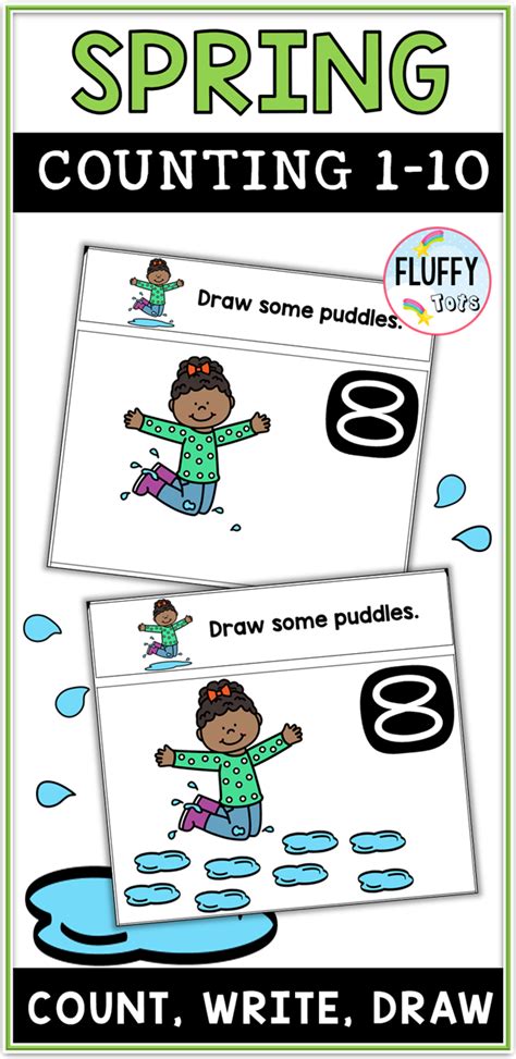 Spring Math Activities For Preschool Counting 1 10 Puddles Spring