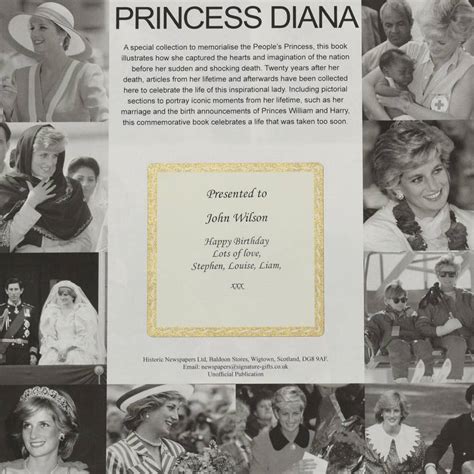 Personalised Princess Diana Leather Biography Book By The Letteroom