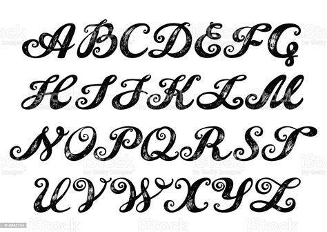 Calligraphy Alphabet Typeset Lettering Stock Vector Art And More Images