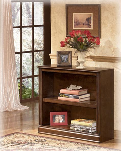 Two Shelf Traditional Small Bookcase In Medium Brown Mathis Brothers