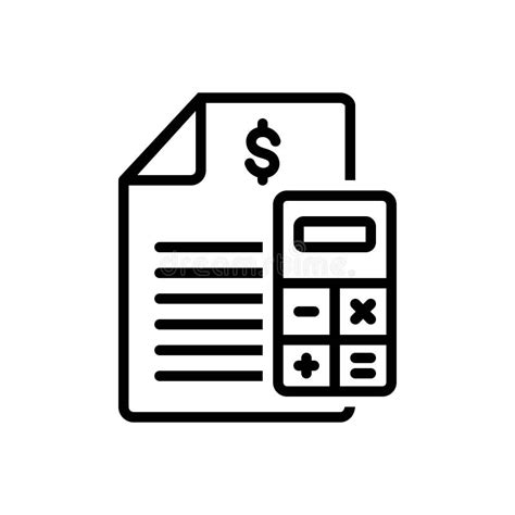 Black Line Icon For Budget Financial Plan And Plan Stock Illustration