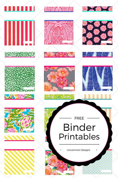 12 Preppy Free Printable Binder Covers