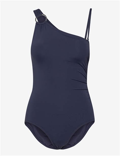 Michael Kors Swimwear Iconic Solids One Shoulder One Piece New Navy
