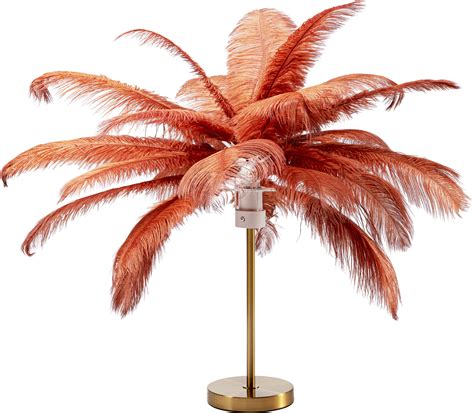 Lampada Da Tavolo Feather Palm Rusty Red 60cm Kare