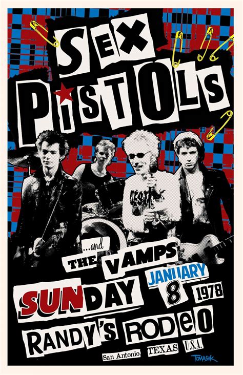 Sex Pistols 1978 Tour Poster Poster Canvas Wall Art Print John