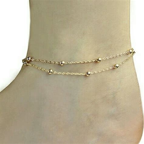 Gold Double Chain Anklet Last One Anklet Ankle Bracelets Chain
