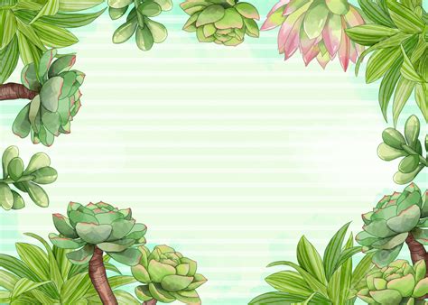 Green Succulents Ornamental Plants Background Wallpaper Succulent