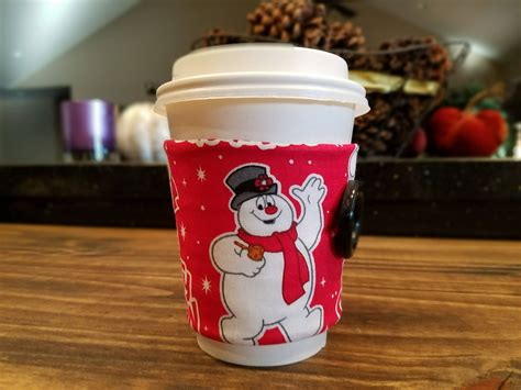 Frosty The Snowman Coffee Cup Sleeve Christmas Coffee Cup Snowman