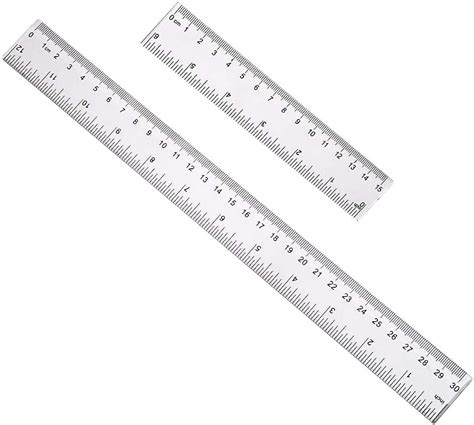 Yumi V 2 Pack Straight Plastic Ruler Dual Side Measuring Ruler
