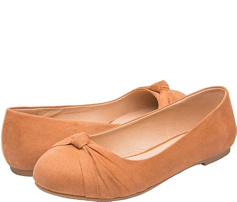 Womens Wide Width Flat Shoes Comfortable Slip On Round