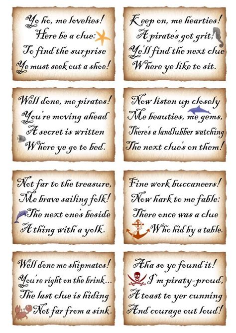 You can still customize every aspect of it. Printable Pirate Treasure Hunt | Treasure hunt clues ...
