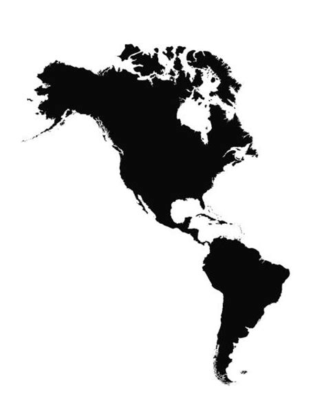 North And South America Political Map Isolated On Whi