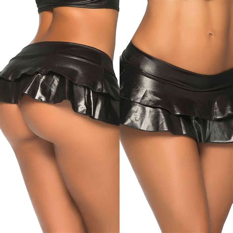 Micro Mini Skirt Black Mini Skirt Cosplay Skirt Plaid Bar Etsy