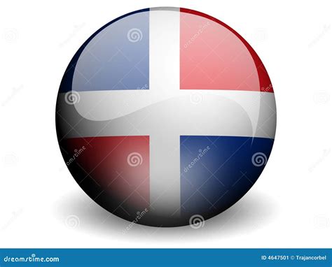 Round Flag Of Dominican Republic Stock Illustration Illustration Of
