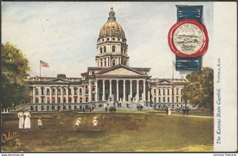 Topeka State Capitol Topeka Kansas C1905 10 Tucks Oilette