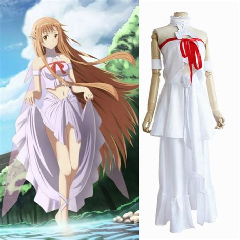 Women Dress Cosplay For Yuuki Asuna For Sao Sword Art Online With Wigs