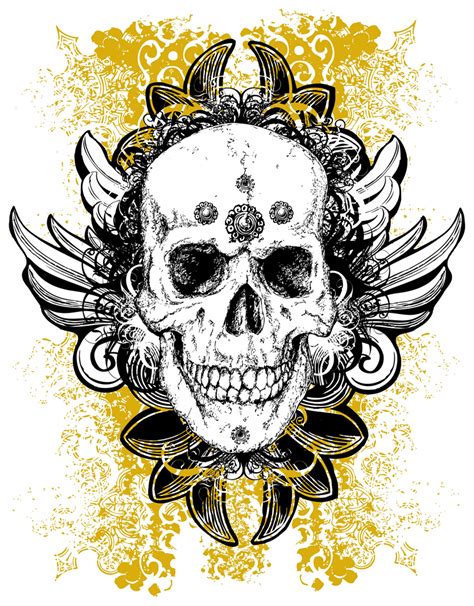 Grunge Skull Vector Art And Graphics