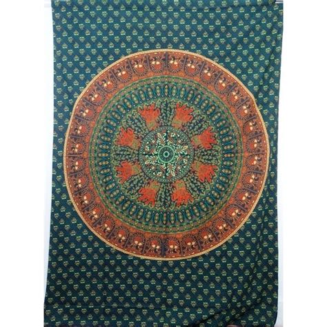 Shop Handmade Teal Cotton Mandala Tapestry India Overstock 13730718