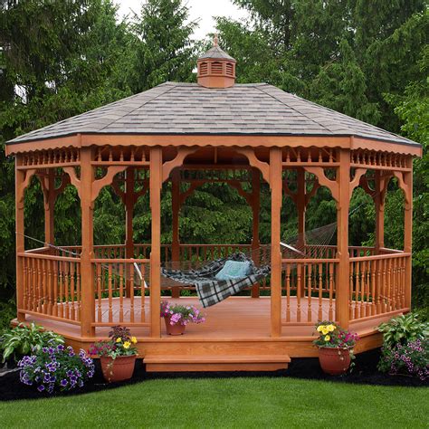 Cabinfield Oval Amish Gazebo Wooden Outdoors Cabinfield