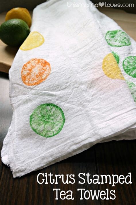 Citrus Stamped Tea Towels This Mama Loves