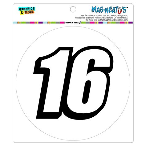 16 Number Sixteen Circle Mag Neatostm Carrefrigerator Magnet