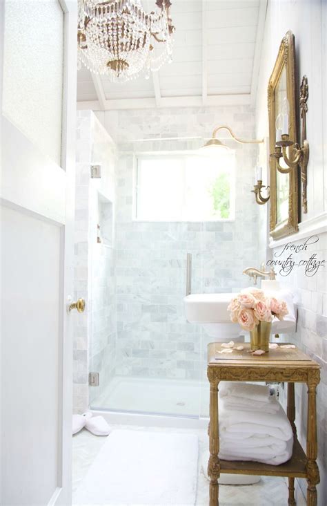 Soft ecru and dove grey. French Country Bathroom Design Ideas
