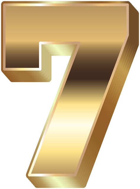 3d Gold Number Seven Png Clip Art Gallery Yopriceville High Quality