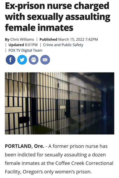 Prison Male Nurse Sexually Assaulting Female Inmates At An Only Females