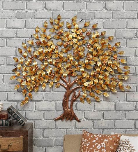Blue trunk with wheels and lock, 12.25 in h x 15.75 in d, engineered wood Buy Metal Antique Tree In Golden Wall Art By Malik Design Online - Floral Metal Art - Metal Wall ...